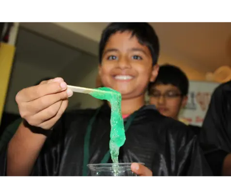 child with green slime